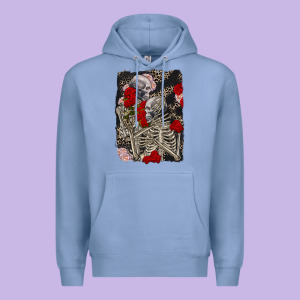 Two Skeletons Hugging Valentine's Day Premium Hoodie Designed By Fadigitalartstudio