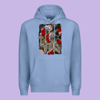 Two Skeletons Hugging Valentine's Day Premium Hoodie Designed By Fadigitalartstudio