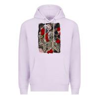 Lilac Two skeletons hugging Valentine's Day Premium Hoodie - FaDigitalArtStudio