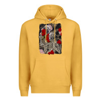 Mustard Two skeletons hugging Valentine's Day Premium Hoodie - FaDigitalArtStudio