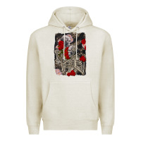 Oatmeal Heather Two skeletons hugging Valentine's Day Premium Hoodie - FaDigitalArtStudio
