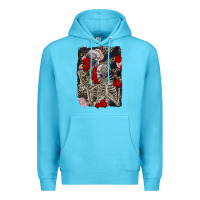 Ocean Blue Two skeletons hugging Valentine's Day Premium Hoodie - FaDigitalArtStudio