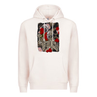 Pale Pink Two skeletons hugging Valentine's Day Premium Hoodie - FaDigitalArtStudio