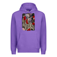 Purple Two skeletons hugging Valentine's Day Premium Hoodie - FaDigitalArtStudio