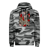 Slate Camo Two skeletons hugging Valentine's Day Premium Hoodie - FaDigitalArtStudio