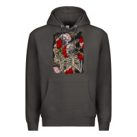 Smoke Two skeletons hugging Valentine's Day Premium Hoodie - FaDigitalArtStudio