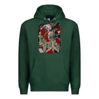 Sports Green Two skeletons hugging Valentine's Day Premium Hoodie - FaDigitalArtStudio