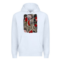 White Two skeletons hugging Valentine's Day Premium Hoodie - FaDigitalArtStudio