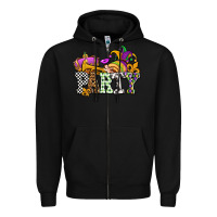Black mardi gras  party olivia Zipper Hoodie - OliviaCreatesArt