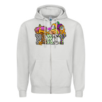 Dove Grey mardi gras  party olivia Zipper Hoodie - OliviaCreatesArt
