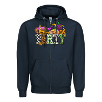 Navy mardi gras  party olivia Zipper Hoodie - OliviaCreatesArt