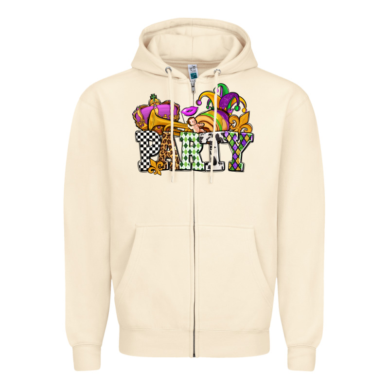 Mardi Gras  Party Olivia Zipper Hoodie by OliviaCreatesArt | Teevron