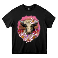 Black v.d lotus and cow Heavy Core Tee - AdoDesignShop