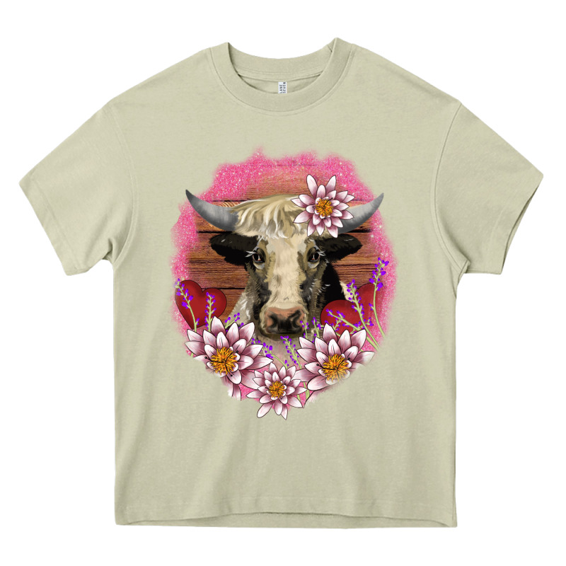 V.d Lotus And Cow Heavy Core Tee by AdoDesignShop | Teevron