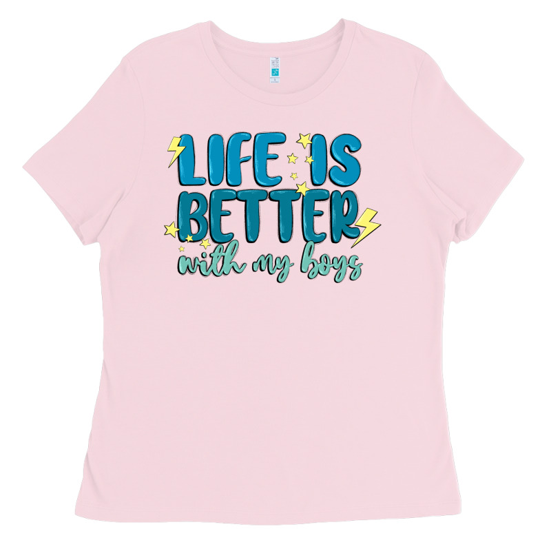 Life Is Better With My Boys Ladies Tee by MaliasSmallBusiness | Teevron