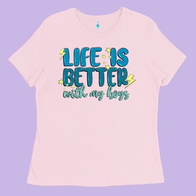 Life Is Better With My Boys Ladies Tee Designed By Maliassmallbusiness
