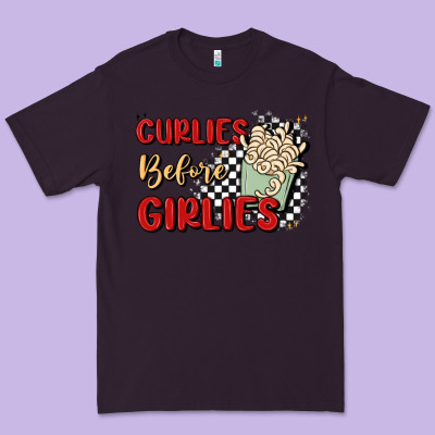 Curlies Before Girlies Premium Tee Designed By Maliassmallbusiness