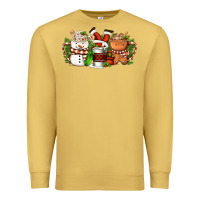 Antique Gold Christmas coffee cups Premium Sweatshirt - FaDigitalArtStudio