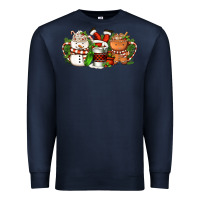 Navy Christmas coffee cups Premium Sweatshirt - FaDigitalArtStudio