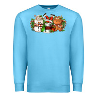 Ocean Blue Christmas coffee cups Premium Sweatshirt - FaDigitalArtStudio