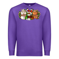 Purple Christmas coffee cups Premium Sweatshirt - FaDigitalArtStudio