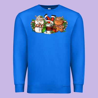 Christmas Coffee Cups Premium Sweatshirt Designed By Fadigitalartstudio