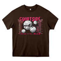 Chocolate Brown volleyball mom Heavy Core Tee - MaliasSmallBusiness