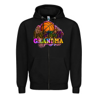 Black basketball grandma Zipper Hoodie - OliviaCreatesArt