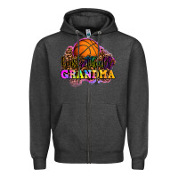 Charcoal Heather basketball grandma Zipper Hoodie - OliviaCreatesArt