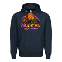 Navy basketball grandma Zipper Hoodie - OliviaCreatesArt