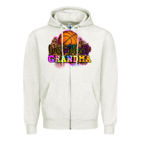 Oatmeal Heather basketball grandma Zipper Hoodie - OliviaCreatesArt