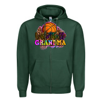 Sports Green basketball grandma Zipper Hoodie - OliviaCreatesArt