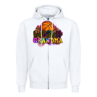 White basketball grandma Zipper Hoodie - OliviaCreatesArt