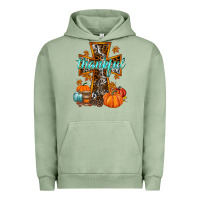 Pigment Oil Green thankful cross Urban Hoodie - RacoonDesign