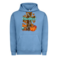 Pigment Pebble Blue thankful cross Urban Hoodie - RacoonDesign