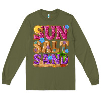 Army Green sun salt sand summer Long Sleeve Tee - NancyCooperArtShop