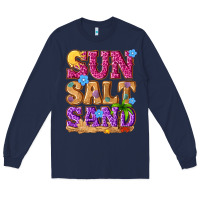 Navy sun salt sand summer Long Sleeve Tee - NancyCooperArtShop