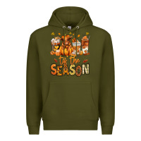 Army Green Tis' the season Fall Heifer coffee cups Premium Hoodie - RanaPortraitStore