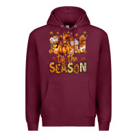 Burgundy Tis' the season Fall Heifer coffee cups Premium Hoodie - RanaPortraitStore