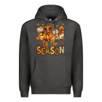 Charcoal Heather Tis' the season Fall Heifer coffee cups Premium Hoodie - RanaPortraitStore