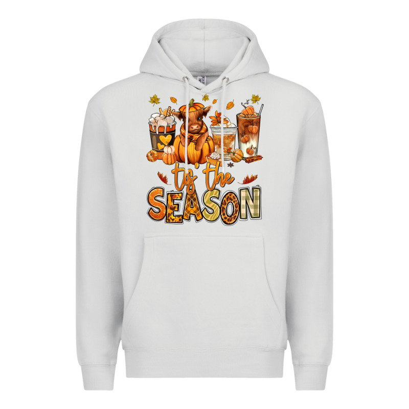 Tis' The Season Fall Heifer Coffee Cups Premium Hoodie by RanaPortraitStore | Teevron