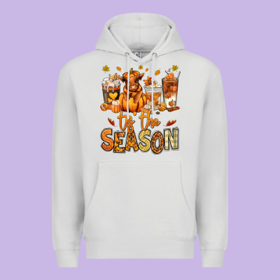 Tis' The Season Fall Heifer Coffee Cups Premium Hoodie Designed By Ranaportraitstore
