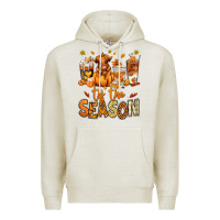 Oatmeal Heather Tis' the season Fall Heifer coffee cups Premium Hoodie - RanaPortraitStore