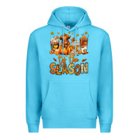 Ocean Blue Tis' the season Fall Heifer coffee cups Premium Hoodie - RanaPortraitStore