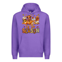 Purple Tis' the season Fall Heifer coffee cups Premium Hoodie - RanaPortraitStore