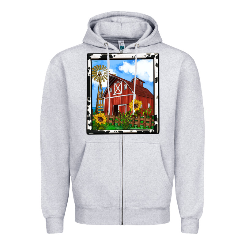 Rustic Western Barn Olivia Zipper Hoodie by OliviaCreatesArt | Teevron