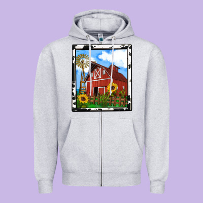 Rustic Western Barn Olivia Zipper Hoodie Designed By Oliviacreatesart