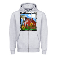 Heather Grey rustic western barn olivia Zipper Hoodie - OliviaCreatesArt