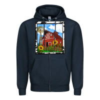 Navy rustic western barn olivia Zipper Hoodie - OliviaCreatesArt