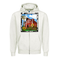 Oatmeal Heather rustic western barn olivia Zipper Hoodie - OliviaCreatesArt